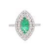 Image 1 : 14KT White Gold 0.83ct Emerald and Diamond Ring