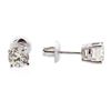 Image 2 : 14KT White Gold 1.00ctw Diamond Solitaire Earrings