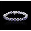 Image 3 : 14KT White Gold 13.52ctw Sapphire and Diamond Bracelet