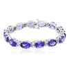 Image 3 : 14KT White Gold 27.12ctw Tanzanite and Diamond Bracelet