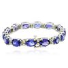 Image 4 : 14KT White Gold 27.12ctw Tanzanite and Diamond Bracelet