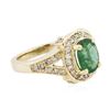 Image 4 : 14KT Yellow Gold 1.59ct Emerald and Diamond Ring