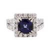 Image 1 : 14KT White Gold 3.08ct Sapphire and Diamond Ring