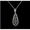 Image 4 : 14KT White Gold 1.72ctw Diamond Pendant With Chain