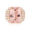 Image 3 : 14KT Rose Gold 13.01ct GIA Cert Morganite and Diamond Ring