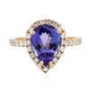 Image 3 : 14KT Rose Gold 2.77ct Tanzanite and Diamond Ring