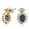 Image 2 : 14KT Yellow Gold 1.91ctw Sapphire and Diamond Earrings