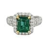 Image 3 : 14KT Two-Tone Gold 2.50ct Emerald and Diamond Ring