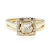 Image 3 : 14KT Yellow Gold 0.91ct Diamond Wedding Set