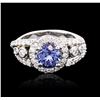 Image 3 : 14KT White Gold 1.45ct Tanzanite and Diamond Ring