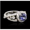 Image 4 : 14KT White Gold 1.45ct Tanzanite and Diamond Ring