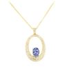 Image 4 : 14KT Yellow Gold 3.60ct Tanzanite and Diamond Pendant with Chain