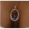 Image 5 : 14KT Yellow Gold 3.60ct Tanzanite and Diamond Pendant with Chain