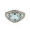 Image 1 : 14KT White Gold 2.14ct Aquamarine and Diamond Ring