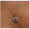 Image 5 : 14KT White Gold 1.22ct Tanzanite and Diamond Pendant With Chain