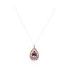 Image 3 : 14KT Rose Gold 9.99ct Amethyst and Diamond Pendant With Chain