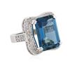 Image 4 : 14KT White Gold 16.86ct Blue Topaz and Diamond Ring