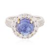 Image 3 : 14KT Two-Tone Gold 4.18ct Tanzanite and Diamond Ring