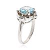 Image 3 : 14KT White Gold 3.30ct Blue Topaz and Diamond Ring