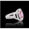 Image 4 : 14KT White Gold 0.99ct Pink Sapphire and Diamond Ring