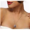 Image 2 : 14KT Two-Tone Gold 1.76ct Tanzanite and Diamond Pendant With Chain