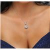 Image 2 : 14KT White Gold 0.55ctw Diamond Pendant With Chain