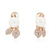 Image 1 : 14KT Rose Gold 0.63ctw Diamond and Pearl Earrings