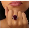 Image 2 : 18KT White Gold 12.59ct Ruby and Diamond Ring