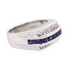 Image 2 : 14KT White Gold 1.00ctw Sapphire and Diamond Ring