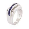 Image 6 : 14KT White Gold 1.00ctw Sapphire and Diamond Ring