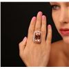 Image 1 : 14KT Rose Gold GIA Certified 40.64ct Morganite and Diamond Ring