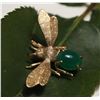 Image 2 : 14KT Yellow Gold 1.72ct Agate Bee Pin