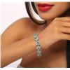 Image 2 : 14KT White Gold 22.23ctw Emerald and Diamond Bracelet