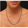 Image 2 : 14KT White Gold 12.96ctw Tanzanite and Diamond Necklace