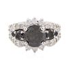 Image 1 : 14KT White Gold 3.75ctw Black Diamond Ring