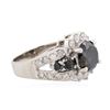 Image 2 : 14KT White Gold 3.75ctw Black Diamond Ring