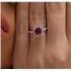 Image 2 : 18KT White Gold 1.00ct Ruby and Diamond Ring