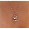 Image 1 : 14KT White Gold 8.37ct Morganite and Diamond Pendant With Chain