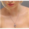 Image 2 : 14KT White Gold 8.37ct Morganite and Diamond Pendant With Chain