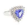 Image 2 : 14KT White Gold 2.97ct Tanzanite and Diamond Ring