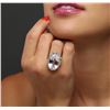 Image 2 : 14KT Yellow Gold GIA Certified 37.12ct Kunzite and Diamond Ring