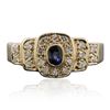 Image 1 : 14KT Yellow Gold 0.10ct Sapphire and Diamond Ring