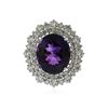 Image 1 : 14KT White Gold 8.11ct Amethyst and Diamond Ring