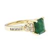 Image 2 : 14KT Yellow Gold 2.45ct Emerald and Diamond Ring