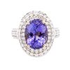 Image 1 : 14KT Two-Tone Gold 5.40ct Tanzanite and Diamond Ring