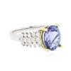 Image 2 : 14KT White Gold 4.96ct Tanzanite and Diamond Ring