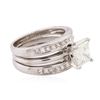 Image 2 : Platinum and 14KT White Gold 2.72ctw Diamond Wedding Ring Set