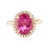 Image 1 : 14KT Rose Gold 2.95ct Tourmaline and Diamond Ring