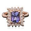 Image 1 : 14KT Rose Gold 1.56ct Tanzanite and Diamond Ring