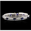 Image 3 : 14KT White Gold 10.40ctw Sapphire and Diamond Bracelet